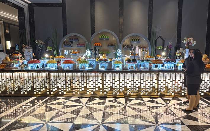 Fruit catering counter setup